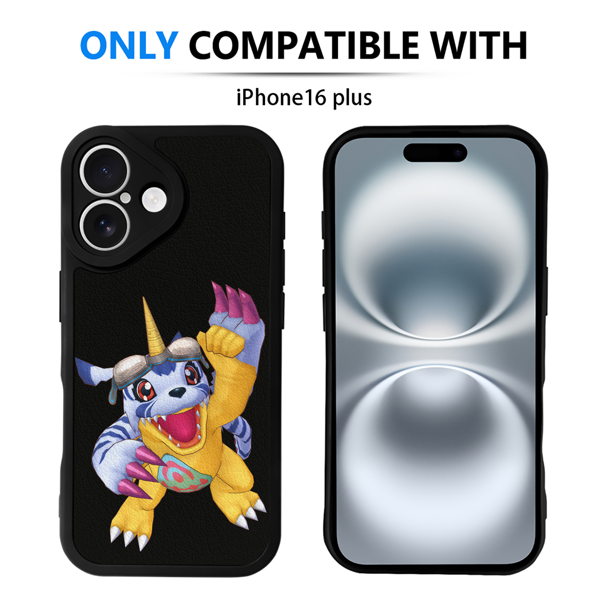 （画像用） Digimon デジタルモンスター/デジモン 【iPhone 16シリーズ対応】シリコンスマホケース（レザー調） 材質：シリコン